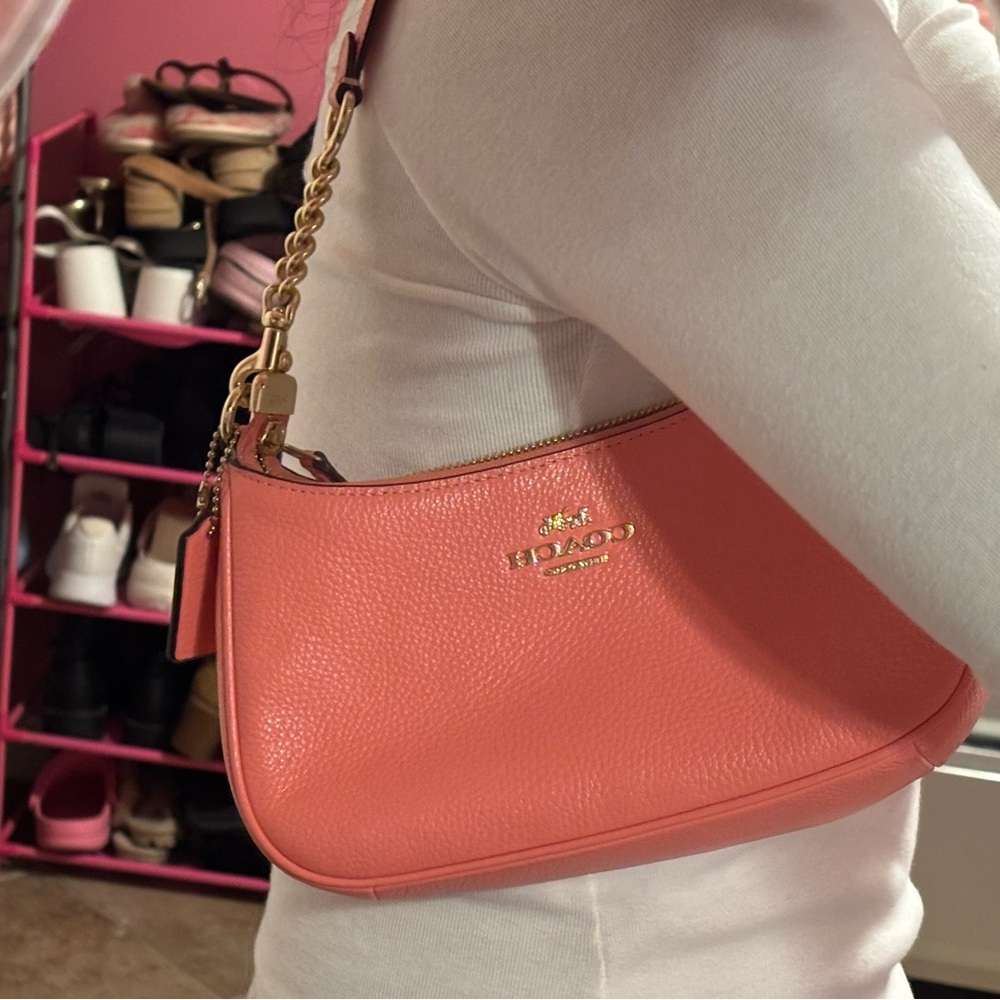 Coach Coral Leather Shoulder Bag